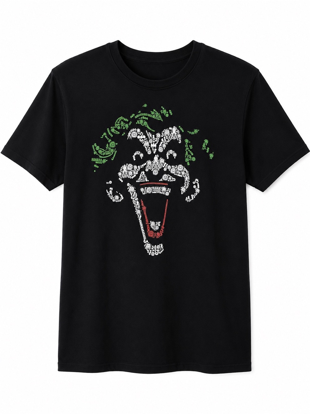 THE JOKER Black Graphic Tee Face Design